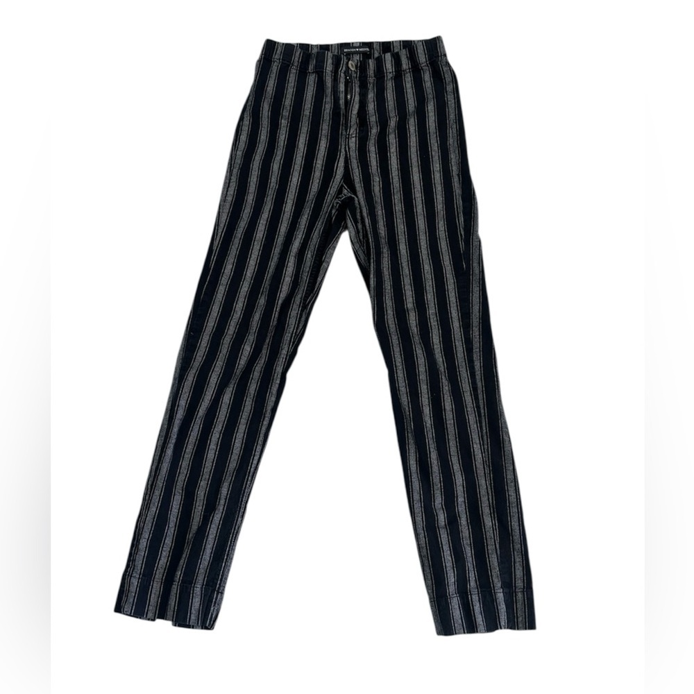 Brandy Melville Black & White Vertical Stripe Trousers